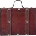 Vintiquewise(TM Old-Fashioned Small Suitcase/Decorative Box with Straps