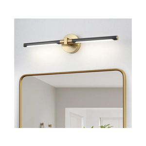 2026 Upgrade Black and Gold Vanity Light, 18W Brighter 24" Gold Bathroom Light Fixtures Linear Modern LED Bathroom Vanity Lighting Fixtures Over Mirror Light Bar Sconce, 360° Rotable 4000K CRI 90+