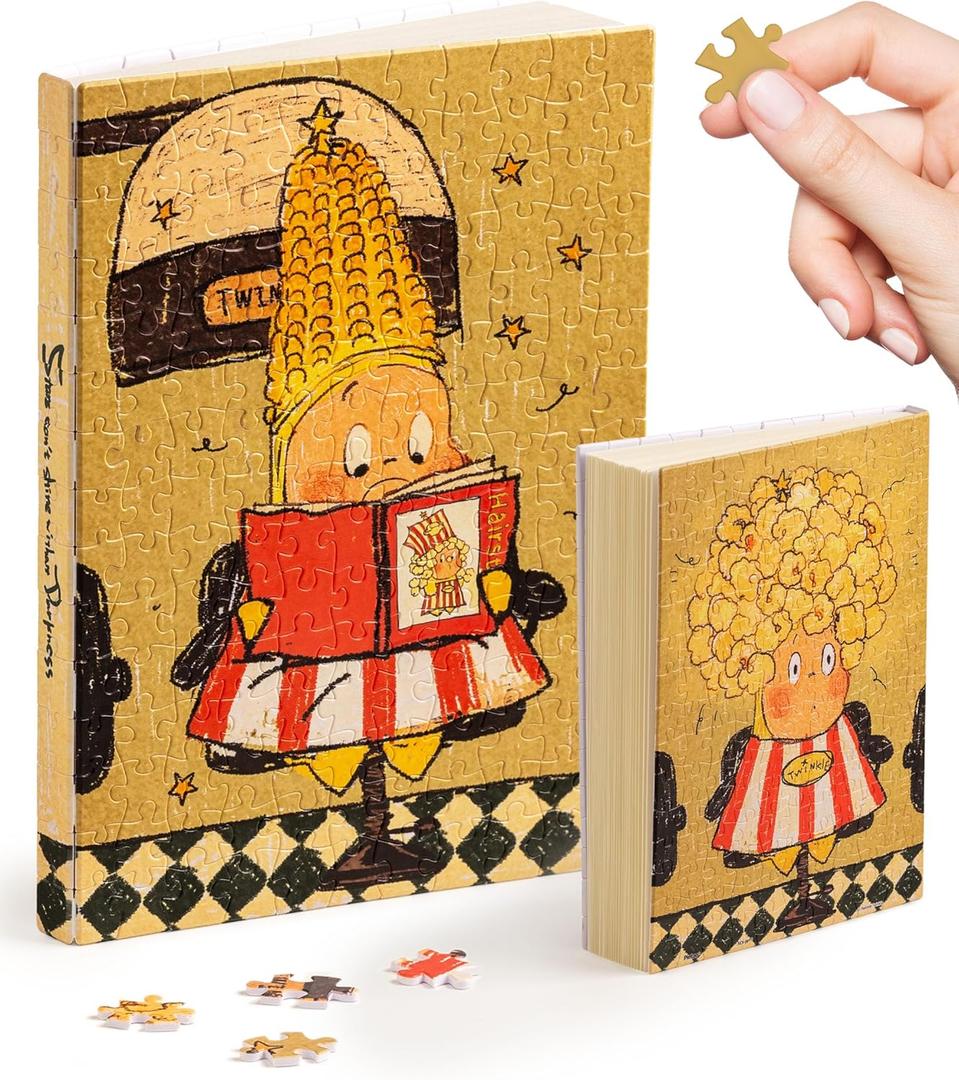 PieceRelax A5 Puzzle Journal 329 Plastic Pieces for Adults - Twinkle Twinkle - Pop Salon - Book Cover & Notebook, Unique Puzzle Gift, Jigsaw Artwork [YA1062]