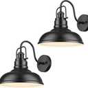 zeyu 2 Pack Barn Sconce Wall Lighting, Vintage Wall Mount Light Fixture, Indoor Wall Sconce Lighting in Matte Black Finish, 016-1B-2PK BK