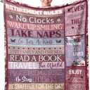 Retirement Gift for Woman, Best Retired Gifts for Women/Men 2026, Retire Gift Ideas, Funny Presents for Retirement Coworker/Teacher/Nurse/Mom, Soft Blanket 60x50in