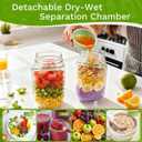 Salad Jar with Side Opening, Salad Pod Mason Jar with Built-In Dressing Cup Leakproof Salad Container To Go, Reusable Meal Prep Jar for Layered Salads, Fruit & Parfait for Work, Gym & Travel