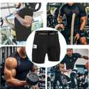 5 Pack Compression Shorts Men with Pocket Spandex Athletic Baselayer Shorts Quick Dry Compression Sports Underwear (Black, XXXL)