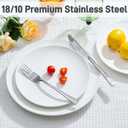 KINGSTONE Hammered Silverware Set, Flatware Set with Serving Utensils, 18/10 Stainless Steel Premium Cutlery with Unique Ripple Handles Design Mirror Polished - Dishwasher Safe (65-Piece)