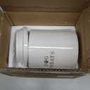 Barnyard Designs Large Dog Treat Container Airtight with Lid, Cute Rustic Ceramic Dog Treat Storage Jar for Kitchen Counter (White)