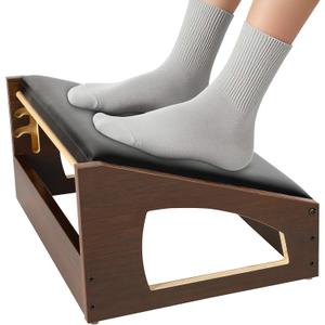 Ergonomic Foot Rest, 4 Adjustable Height Foot Stool,Footrest Under Desk Soft Cushions, Foot Rest Office,Improving Posture, Promoting Blood CirculationEspresso