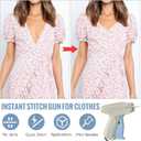 Stitch Gun for Clothes, Tagging Gun for Clothing, Micro Handheld Tag Gun Quick Stitch Sewing Gun, Portable Quick Clothing Fixer Hemming Tool Includes 6 Needles and 1000 Black White Fasteners