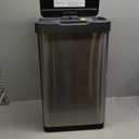 EKO Mirage-T 50 Liter / 13.2 Gallon Touchless Rectangular Motion Sensor Trash Can, Brushed Stainless Steel Finish
