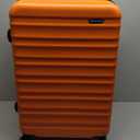 Amazon Basics 26" Hardside Medium Checked Luggage, Hardshell Suitcase With Wheels, Expandable For Up to 15% More Space, With Scratch-Resistant Surface, Four Multi-directional Wheels, Orange