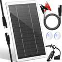 Saillong 12V Solar Car Battery Charger Maintainer, Waterproof Solar Panel Portable Solar Trickle Charger with Cigarette Lighter Plug Alligator Clip for Car Motorcycle Boat Marine RV(2.5W)
