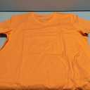 SMENG Women's Cotton V Neck T-Shirt Short Sleeve Solid Color Tee Casual Fit Tee Breathable Summer Fashion Tops (Orange, S)