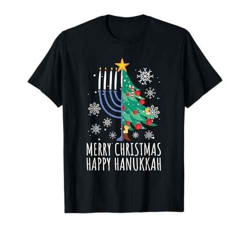 Merry Chrismukkah Happy Christmas Hanukkah T-Shirt, M