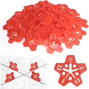 DGSL Tile Leveling System 400 pcs Reusable Tile Spacers Pentagram Plastic Shims for Various Types of Tile Leveling, Upgraded 5 Different Sizes Easy to Use and Remove,Suit For 1-1.5-2-2.5-3 mm Gap