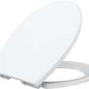 Toilet Seat,PP Round Toilet Seat with SecureLock System - Universal Fit for Most Round Toilets,Quick-Release and Quick-Attach,Easy-Clean White Design