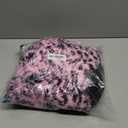 XeGe Faux Fur Leopard Print Bean Bag Chair Cover (No Filler), Fluffy Stuffed Animal Storage Pink Cheetah Bean Bag Home Decor, Furry Fuzzy Beanbag Cover for Adults Kids Girls, Anti-slip, Black and Pink (Large(38"x38"x40"))