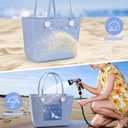 Rubber Beach Bag, Washable Moisture Resistant Durable Open Hole Tote Bag Beach Vacation Essentials