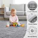 10x14 Area Rugs for Living Room, Large Fluffy Carpet for Bedroom Office Dorm Room, Soft Plush Shag Non Slip Indoor Floor Rug, Home Dcor Aesthetic Carpet, Machine Washable, Grey