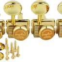 Guyker 6-in-line Vintage Guitar Lock String Tuners  Locking Tuning Key Pegs Machine Heads Replacement Parts for ST TL Style Electric Guitars Gear Ratio 1:15  gold