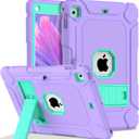 LTROP Case for iPad 6th/ 5th Generation & iPad Air 2, Slim Protective 9.7 Inch iPad Case with Pen Holder and Kickstand, Purple/Green