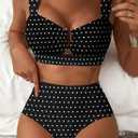 Herseas Women's 2 Piece U Wire Cutout Bikini Sets Floral Print High Waisted Swimsuit 2026 Summer Beach Swim Bathing Suit, M