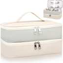 Travel Carrying Case for Shark Flex Style, Double Layer Storage Case for Shark SpeedStyle Hair Dryer Attachments, Waterproof PU Leather Organizer Bag for Shark Airwrap Styler (Gray&White)