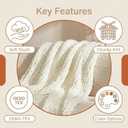 Amlie Home Chunky Knit Throw Blanket for Couch, Soft Chenille Handmade Crochet Throw Rope Knot Blanket for Children, 40"x50", Ivory
