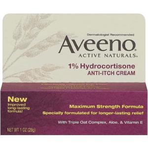 Aveeno Anti-Itch Cream, 1% Hydrocortisone, Maximum Strength, 1 Ounce 24 Pack