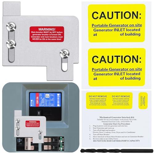 Generator Interlock Kit Compatible with Eaton Cutler Hammer Only CH SERIES TAN Breaker 150 and 200 amp Panels,Generator Horizontal Electrical Interlock Kit,1 1/2 in Spacing Between Main Branch Breaker Generator Interlock Kit Compatible with Eaton Cutler Hammer Only CH SERIES TAN Breaker 150 and 200 amp Panels,Generator Horizontal Electrical Interlock Kit,1 1/2 in Spacing Between Main Branch Breaker