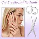 2 x Cat Eye Magnet for Nails, 3PCS Strong Hollow Circle Cat Eye Magnet Nail Art Magnet for Beginner Home Salon DIY Manicure(Cube)