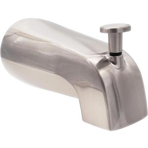 Westbrass E531D-1F-07 5-1/4" Reach Wall Mount Tub Spout with Front Diverter, Satin Nickel