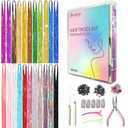 Hair Tinsel Kit, 22 Colors Fairy Tinsel Hair Extensions for Teen Girls Heat Resistant Glitter Hair Accessories for Christmas New Year Halloween Cosplay Party(48 Inch)