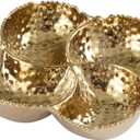 Pampa Bay Golden Millenium Titanium-Plated Porcelain 4-Section Bowl, 9 X 9 X 2.5in