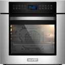 Empava Built-In Electric Single Wall Oven 24 inch with Convection and Rotisserie 10 Cooking Modes, Screen Touch Control, Stainless Steel