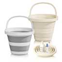 2-Pack Collapsible Buckets (2.6 Gallon/10L) - Foldable Rectangular Design with Handles, Space-Saving for RV, Camping, Car Wash, Fishing & Cleaning - Durable, Portable & Multi-Purpose