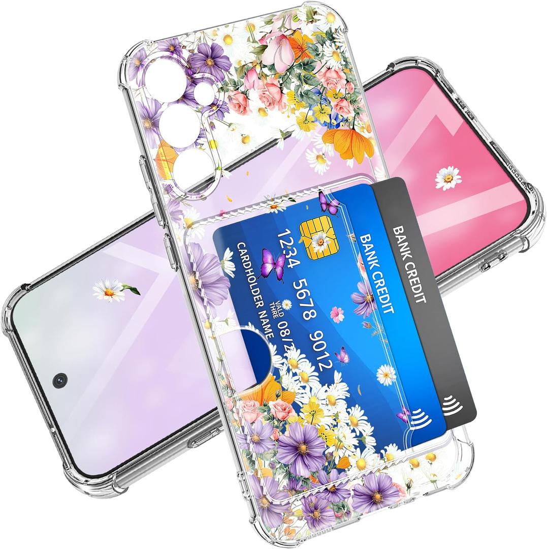 8 x for Samsung Galaxy S26 Plus Case 5G Phone Card Holder [Military Grade Drop Test] Full Body Protection Slim Shockproof Rugged Marble S26+ Cover 6.7" for Women Men (Purple Sweetheart)