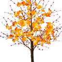 Nearly Natural 5ft Pre-Lit Autumn Maple Artificial Fall Tree with Berries and 96 Warm White LED Lights