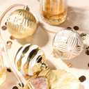 DecorbyHannah Large Gold White Christmas Ornaments, 9ct 3.15 inches Ornaments for Christmas Tree Decorations Set, Shatterproof Plastic Hanging Scandinavian Balls Bulk for Xmas Indoor Party Decor