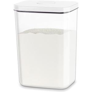 TBMAXS Airtight Flour Rice Storage Container with Pop-up Lid - 6 Qt | 11 Lbs Crystal-Clear Plastic Bread Container, Tall and Slim Storage Bin Fit for Kitchen Pantry Organization
