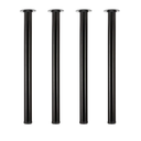 QLLY 28 inch Adjustable Metal Desk Legs, Office Table Furniture Leg Set, Set of 4 (Black)
