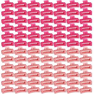XunYee 100 Pcs Hair Claw Clips Bulk Large Square Jaw Headwear Clips Set for Women Nonslip Rectangle Hair Accessories Clip for Girl Women Gifts Beauty(3.4'',Frosted Bright)