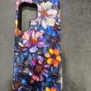 Case for Samsung Galaxy S25 Ultra,Colorful Floral Flower Art Phone Case Drop Resistant Glossy 2 in 1 Solid Dual-Layer Cover for Girl Women