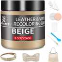 Leather Recoloring Balm, 8.5oz Leather Color Restorer, Beige Leather Repair kit for Furniture and Car Interior, Leather Couch Scratch Repair, Leather Dye Paint for Faded, Cracked and Damaged Leather