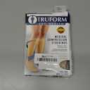 Truform 20-30 Mmhg Compression Stockings for Men & Women, Thigh High Length, Dot Top, Closed Toe, Beige, Medium (Medium (1 Pair))