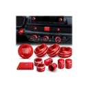 Polodunn for Honda Civic 2022-2026 Accessories, CRV 2023-2026 & Acura Ingetra 2023-2025 (Fit 7" Screen/ 2 Audio Knobs), 12pcs Knob Cover Kit - Hazard Light, Push Start, Audio, AC & Air Vent (Red)