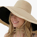 HUAMULAN Women Wide Brim Summer Sun Hat Wired Edge Beach Bucket Fishing Hats Reversible Foldable Travel UV Protection