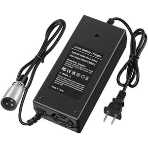 54.6V 2A Charger for Heybike Mars/Ranger, Ecotric Hammer 48V Fat, Rad Power, Raleigh, Pedego, Freego 3-Pin Male XLR Scooter 48V Lithium Battery