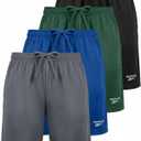 Reebok 4 Pack: Boys' Dry Fit Athletic Shorts - Kids Teens Youth Active Running Basketball Soccer Workout Short - Set 6, M, (8-10)