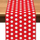 Vohado Red Polka Dot Table Runner Mouse Themed Birthday Party Decoration Kids Baby Shower Dining Room Home Kitchen Island Decor (Red, 13" x 72")