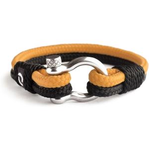 Mens Rope Bracelet - Stainless Steel Silver Shackle, Extremely Durable and Scratch Resistant Waterproof Paracord, Handmade, Nautical Wristband for Men (Yellow)