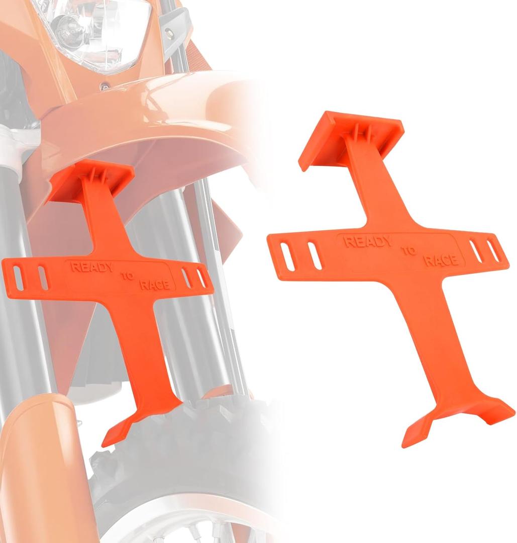 Universal Motorcycle Fork Guard Suspension Support Brace Transportation Tool Tie Down Seal Saver Protection Plastic For Dirt Bike Motocross Accessories Orange